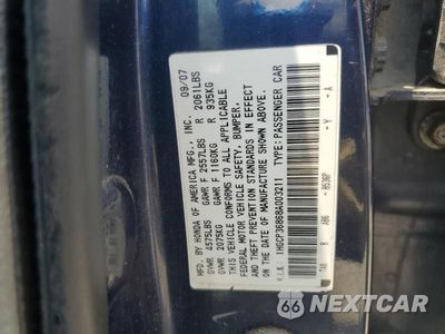 Zdjęcie 23 z 24 samochodu: 2008 HONDA ACCORD EXL VIN:1HGCP36868A003211 - miniatura