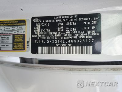 Zdjęcie 12 z 12 samochodu: 2016 KIA OPTIMA LX VIN:5XXGT4L34GG026127 - miniatura