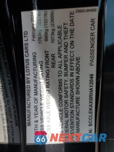 Zdjęcie 12 z 12 samochodu: 2024 LOTUS EMIRA FIRST EDITION VIN:SCCLEKAX8RHA12046 - miniatura