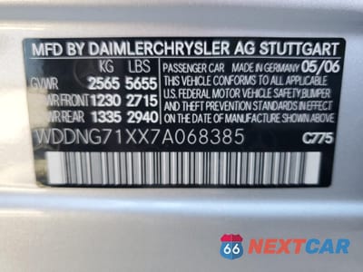 Zdjęcie 12 z 14 samochodu: 2007 MERCEDES-BENZ S 550 VIN:WDDNG71XX7A068385 - miniatura