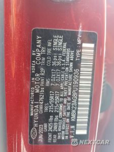Zdjęcie 12 z 12 samochodu: 2023 HYUNDAI KONA SE VIN:KM8K23AG8PU190936 - miniatura