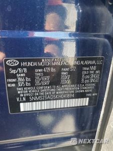 Zdjęcie 13 z 13 samochodu: 2019 HYUNDAI SANTA FE SE VIN:5NMS23AD5KH041894 - miniatura