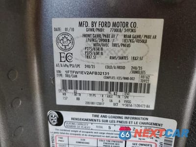 Zdjęcie 12 z 12 samochodu: 2010 FORD F150 SUPERCREW VIN:1FTFW1EV2AFB32131 - miniatura