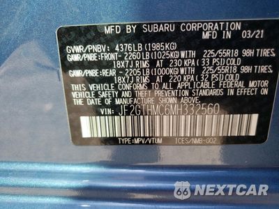 Zdjęcie 12 z 12 samochodu: 2021 SUBARU CROSSTREK LIMITED VIN:JF2GTHMC6MH332560 - miniatura