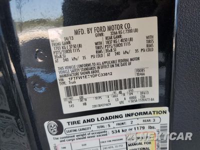 Zdjęcie 12 z 12 samochodu: 2013 FORD F150 SUPERCREW VIN:1FTFW1ET1DFC33812 - miniatura