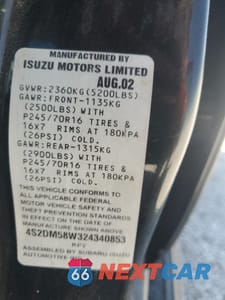 Zdjęcie 13 z 15 samochodu: 2002 ISUZU RODEO S VIN:4S2DM58W324340853 - miniatura