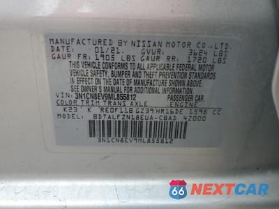 Zdjęcie 12 z 12 samochodu: 2021 NISSAN VERSA S VIN:3N1CN8EV9ML855812 - miniatura
