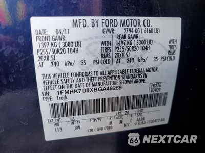 Zdjęcie 13 z 15 samochodu: 2011 FORD EXPLORER XLT VIN:1FMHK7D8XBGA49265 - miniatura