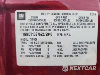 Zdjęcie 13 z 15 samochodu: 2006 CHEVROLET TRAILBLAZER LS VIN:1GNDT13S762272948 - miniatura