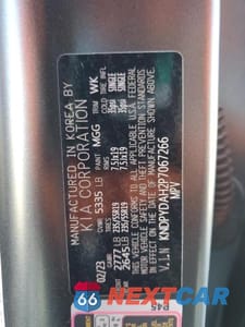 Zdjęcie 13 z 13 samochodu: 2023 KIA SPORTAGE X LINE VIN:KNDPYDAH2P7067266 - miniatura