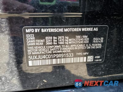 Zdjęcie 13 z 13 samochodu: 2023 BMW X5 M50I VIN:5UXJU4C01P9R91533 - miniatura