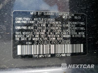 Zdjęcie 13 z 14 samochodu: 2024 SUBARU CROSSTREK PREMIUM VIN:JF2GUADC7R8258089 - miniatura