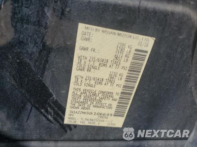 Zdjęcie 13 z 14 samochodu: 2016 NISSAN MURANO S VIN:5N1AZ2MH3GN106649 - miniatura