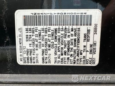 Zdjęcie 10 z 10 samochodu: 2013 NISSAN MURANO CROSSCABRIOLET VIN:JN8AZ1FY9DW200184 - miniatura