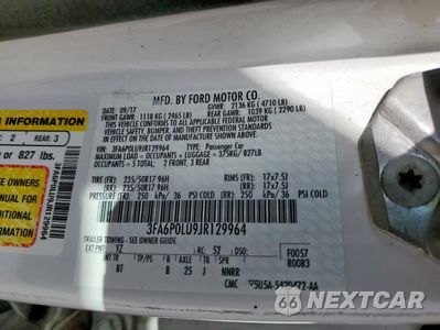 Zdjęcie 12 z 13 samochodu: 2018 FORD FUSION SE HYBRID VIN:3FA6P0LU9JR129964 - miniatura