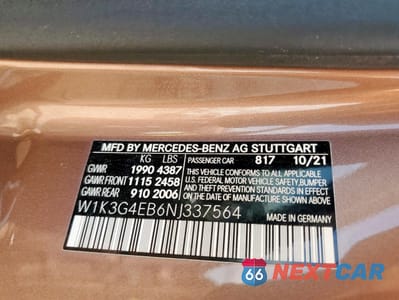 Zdjęcie 13 z 14 samochodu: 2022 MERCEDES-BENZ A 220 VIN:W1K3G4EB6NJ337564 - miniatura