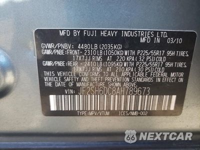 Zdjęcie 13 z 13 samochodu: 2010 SUBARU FORESTER 2.5X LIMITED VIN:JF2SH6DC8AH789673 - miniatura
