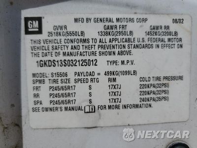Zdjęcie 13 z 14 samochodu: 2003 GMC ENVOY VIN:1GKDS13S032125012 - miniatura