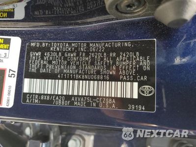 Zdjęcie 13 z 13 samochodu: 2022 TOYOTA CAMRY SE VIN:4T1T11BK8NU068816 - miniatura