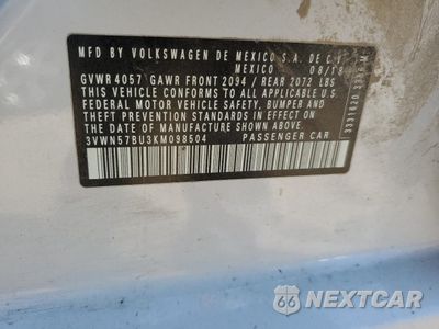 Zdjęcie 12 z 12 samochodu: 2019 VOLKSWAGEN JETTA S VIN:3VWN57BU3KM098504 - miniatura