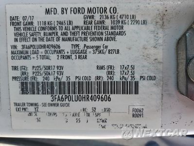 Zdjęcie 12 z 12 samochodu: 2017 FORD FUSION SE HYBRID VIN:3FA6P0LU0HR409606 - miniatura