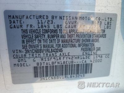 Zdjęcie 12 z 12 samochodu: 2024 NISSAN VERSA S VIN:3N1CN8BV1RL843245 - miniatura