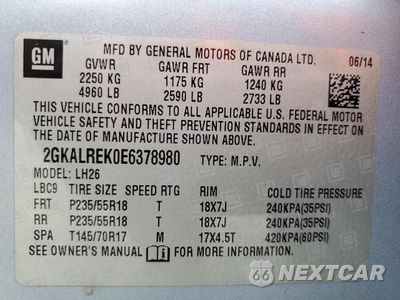 Zdjęcie 13 z 13 samochodu: 2014 GMC TERRAIN SLE VIN:2GKALREK0E6378980 - miniatura