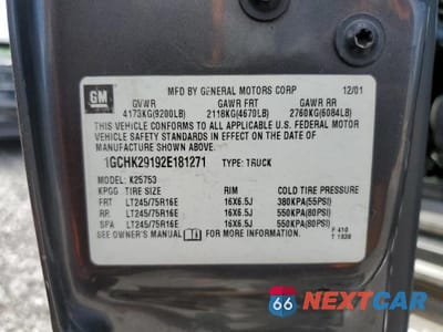 Zdjęcie 12 z 12 samochodu: 2002 CHEVROLET SILVERADO K2500 HEAVY DUTY VIN:1GCHK29192E181271 - miniatura