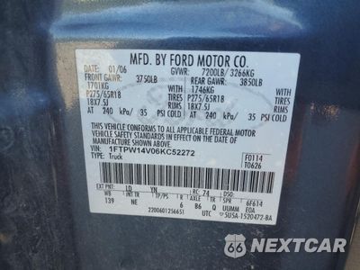 Zdjęcie 12 z 12 samochodu: 2006 FORD F150 SUPERCREW VIN:1FTPW14V06KC52272 - miniatura
