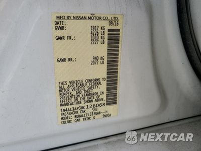 Zdjęcie 12 z 12 samochodu: 2017 NISSAN ALTIMA 2.5 VIN:1N4AL3AP3HC126068 - miniatura