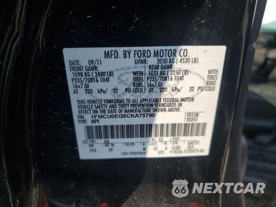 Zdjęcie 12 z 13 samochodu: 2012 FORD ESCAPE LIMITED VIN:1FMCU0EG5CKA75790 - miniatura