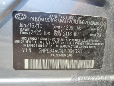 Zdjęcie 12 z 14 samochodu: 2011 HYUNDAI SONATA GLS VIN:5NPEB4ACXBH094328 - miniatura
