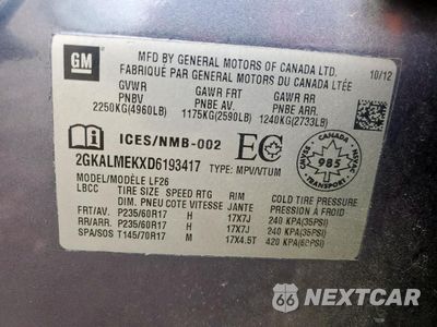 Zdjęcie 13 z 13 samochodu: 2013 GMC TERRAIN SLE VIN:2GKALMEKXD6193417 - miniatura