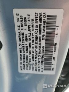 Zdjęcie 12 z 12 samochodu: 2012 HONDA CIVIC NATURAL GAS VIN:19XFB5F5XCE002502 - miniatura