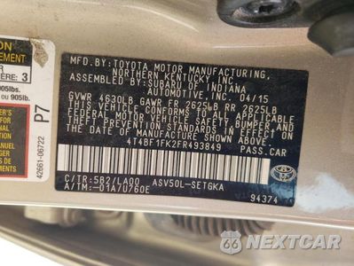 Zdjęcie 12 z 12 samochodu: 2015 TOYOTA CAMRY LE VIN:4T4BF1FK2FR493849 - miniatura