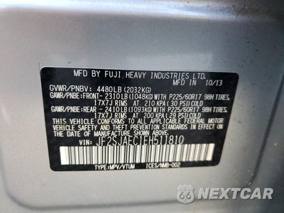 Zdjęcie 14 z 14 samochodu: 2014 SUBARU FORESTER 2.5I PREMIUM VIN:JF2SJAEC1EH511810 - miniatura