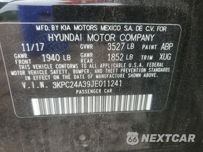 Zdjęcie 12 z 15 samochodu: 2018 HYUNDAI ACCENT SE VIN:3KPC24A39JE011241 - miniatura