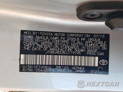 Zdjęcie 12 z 14 samochodu: 2013 TOYOTA COROLLA BASE VIN:JTDBU4EE8DJ119195 - miniatura