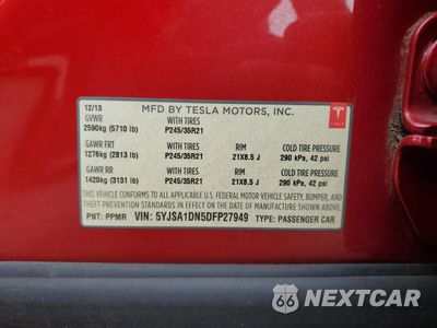 Zdjęcie 13 z 13 samochodu: 2013 TESLA MODEL S VIN:5YJSA1DN5DFP27949 - miniatura