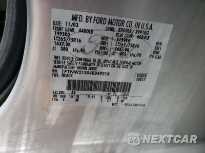 Zdjęcie 12 z 14 samochodu: 2004 FORD F250 SUPER DUTY VIN:1FTNW21S54EB49318 - miniatura