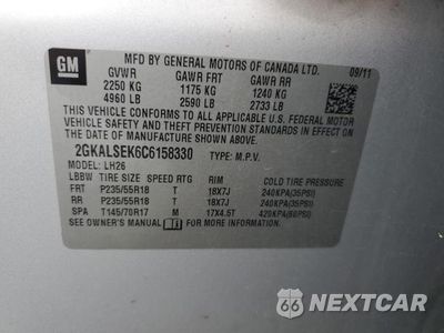 Zdjęcie 14 z 14 samochodu: 2012 GMC TERRAIN SLE VIN:2GKALSEK6C6158330 - miniatura