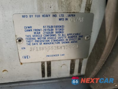 Zdjęcie 13 z 13 samochodu: 1999 SUBARU FORESTER S VIN:JF1SF6553XH709991 - miniatura