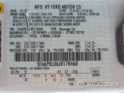 Zdjęcie 12 z 13 samochodu: 2018 FORD FUSION SE HYBRID VIN:3FA6P0LU6JR178460 - miniatura