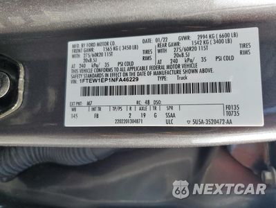 Zdjęcie 12 z 15 samochodu: 2022 FORD F150 SUPERCREW VIN:1FTEW1EP1NFA46229 - miniatura