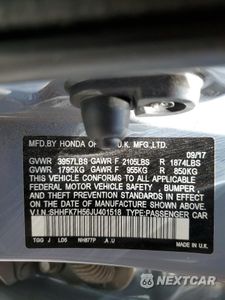 Zdjęcie 12 z 12 samochodu: 2018 HONDA CIVIC EX VIN:SHHFK7H56JU401518 - miniatura