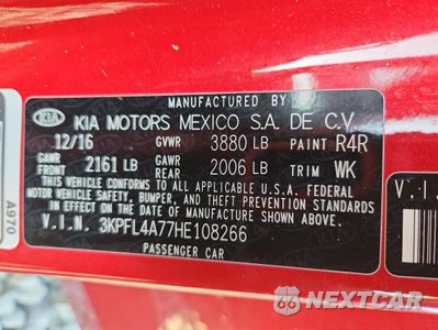 Zdjęcie 12 z 12 samochodu: 2017 KIA FORTE LX VIN:3KPFL4A77HE108266 - miniatura