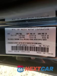 Zdjęcie 12 z 12 samochodu: 2019 MAZDA 3 PREFERRED VIN:JM1BPAMM0K1135063 - miniatura