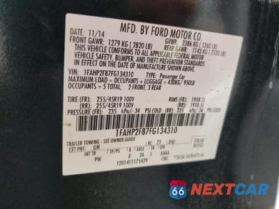 Zdjęcie 12 z 12 samochodu: 2015 FORD TAURUS LIMITED VIN:1FAHP2F87FG134310 - miniatura