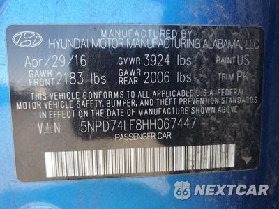 Zdjęcie 13 z 14 samochodu: 2017 HYUNDAI ELANTRA SE VIN:5NPD74LF8HH067447 - miniatura