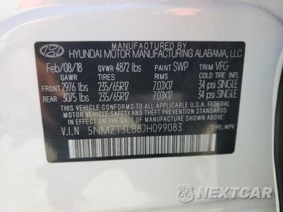 Zdjęcie 14 z 14 samochodu: 2018 HYUNDAI SANTA FE SPORT 2.4L VIN:5NMZT3LB8JH099083 - miniatura